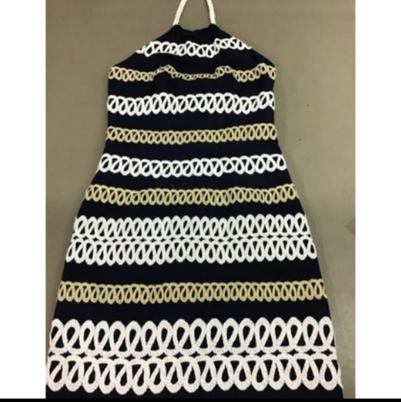 Navy Nautical Cambrey Dress - Picture 4 of 7